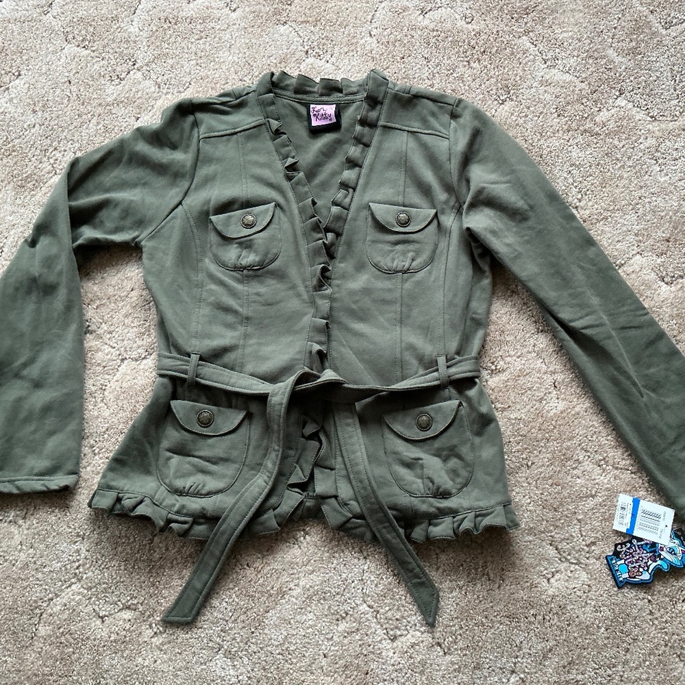 Vintage LA Kitty Ruffled Military Jacket
